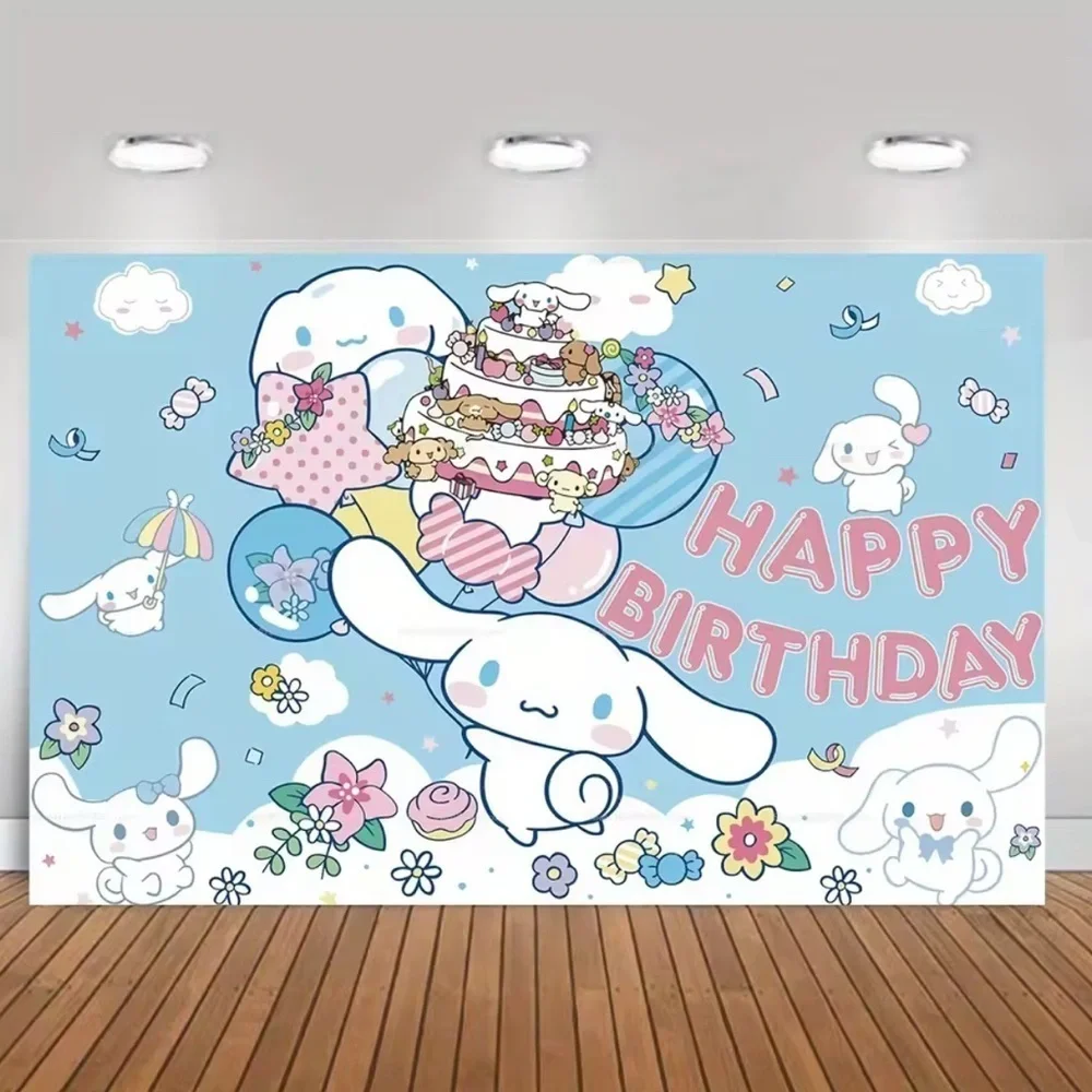 Sanrio Cinnamoroll Banner Backdrop Children's Birthday Party Decoration NEW